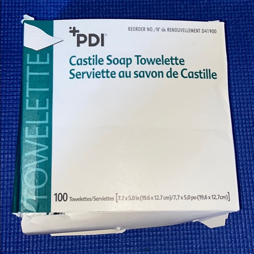 PDI Castile Soap Towelette 100 Pack Single Use